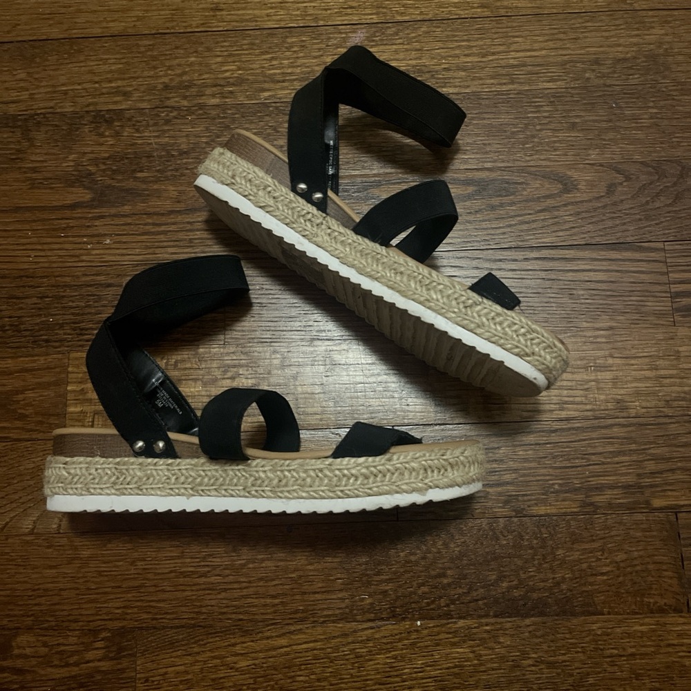 Black strap sandals
